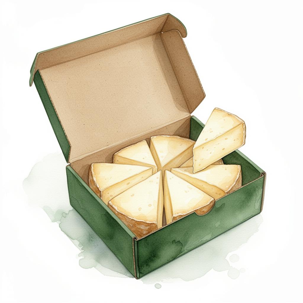Box of six vacuum-packed cheese wedges